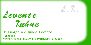 levente kuhne business card