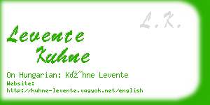 levente kuhne business card